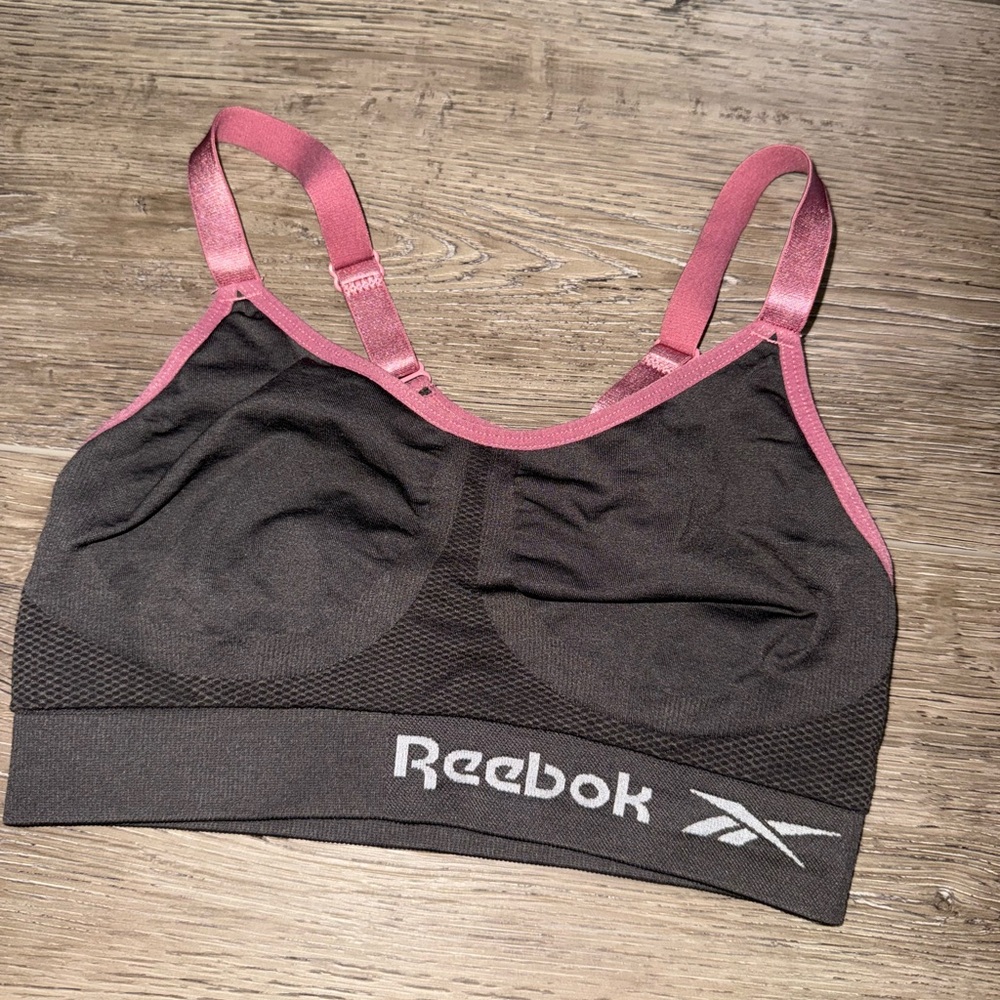 Reebok Trio Sports Bra Set - Pink, Black, Striped - Picture 11 of 13